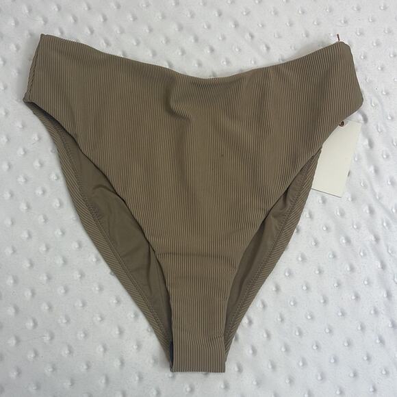 Good American Good Waist Rib Bikini Bottoms Tan Latte GA 2 Medium - Picture 2 of 12